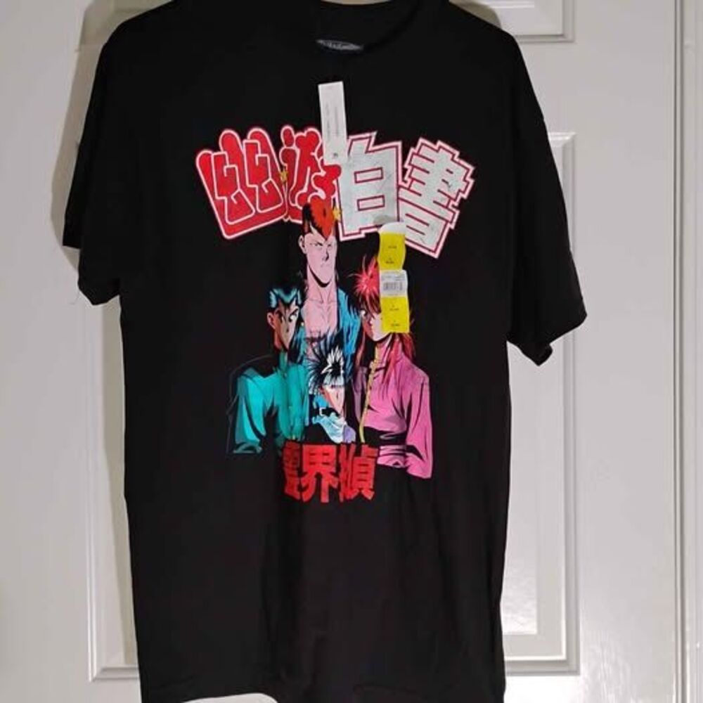 Yu Yu Hakusho Anime T-Shirt Men's L Black Cotton Graphic Tee New